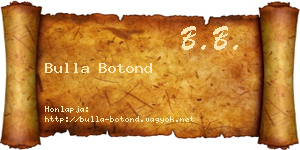 Bulla Botond névjegykártya